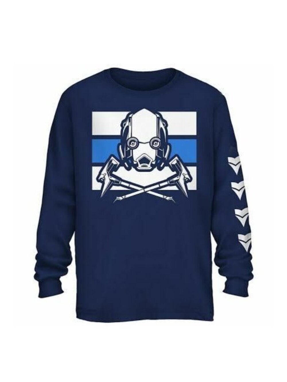 Boys Fortnite Long Sleeve Navy White Blue Graphic Tee Size 14/16